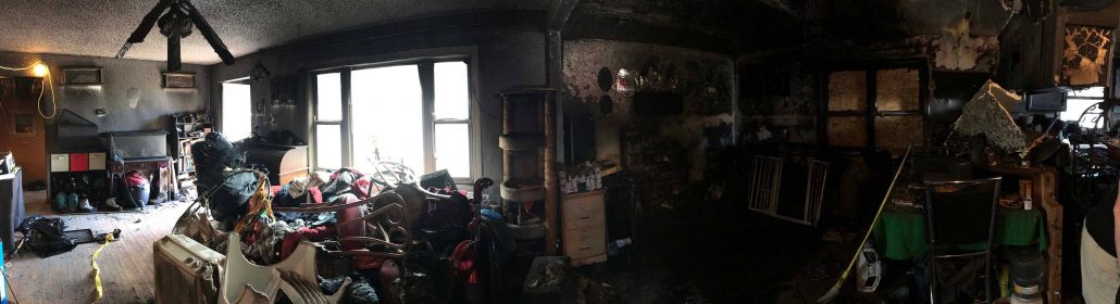 Fire Damaged Hall-Room