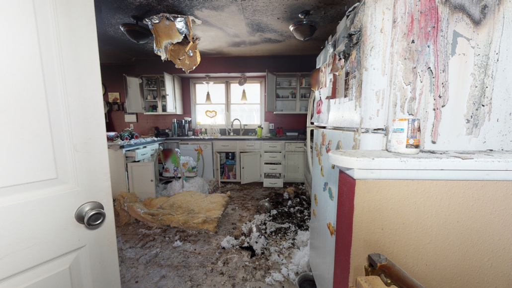 Fire Damaged Kitchen Appliance