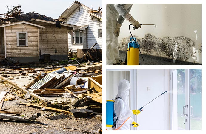 storm damage, mold remediation and disinfection in Bridge